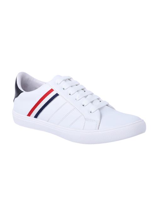 white leatherette lace up sneakers - 16654254 - Very Small Image - 1