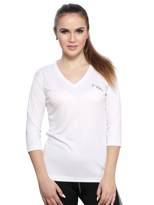 v neck solid top - 16655226 - Very Small Image - 1