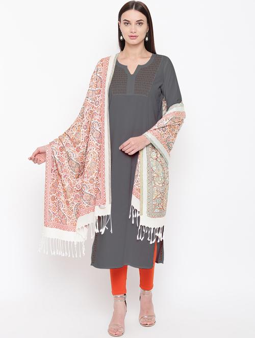 white wool blend stole - 16656579 - Very Small Image - 1