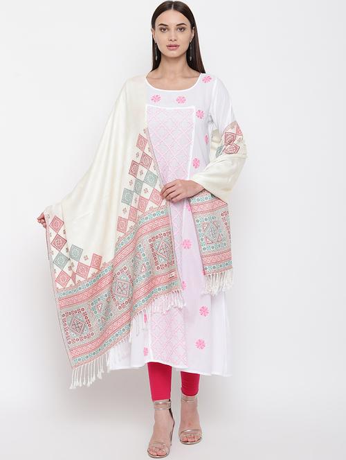 white wool blend stole - 16656584 - Very Small Image - 1