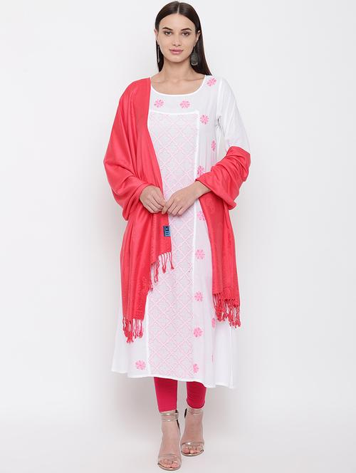 orange viscose stole - 16656587 - Very Small Image - 1