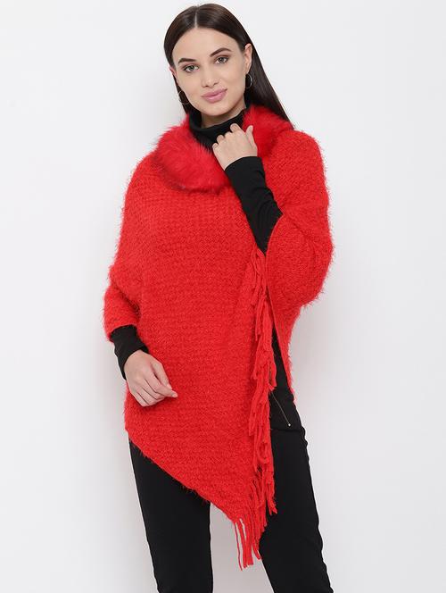 fringed hem poncho - 16656633 - Very Small Image - 1