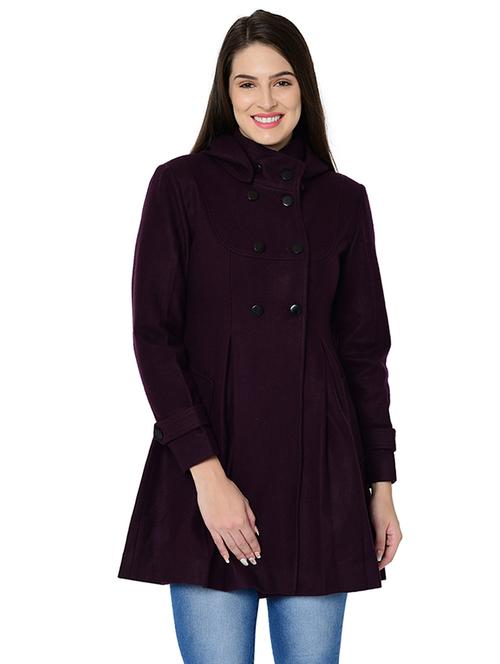 long sleeved wool trench coat - 16657596 - Very Small Image - 1