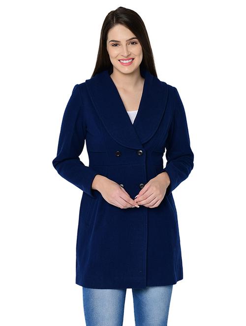 long sleeved wool trench coat - 16657601 - Very Small Image - 1