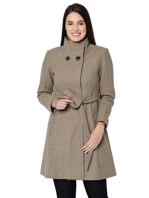 tie knot long sleeved overcoat coat - 16657604 - Very Small Image - 1