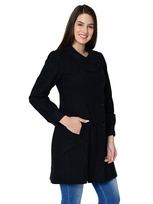 lapel neck long sleeved wool overcoat - 16657620 - Very Small Image - 1