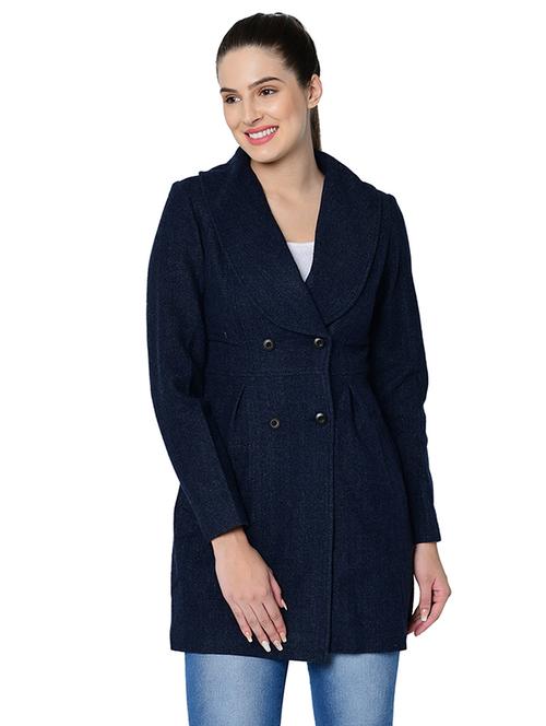 lapel neck long sleeved wool overcoat - 16657624 - Very Small Image - 1