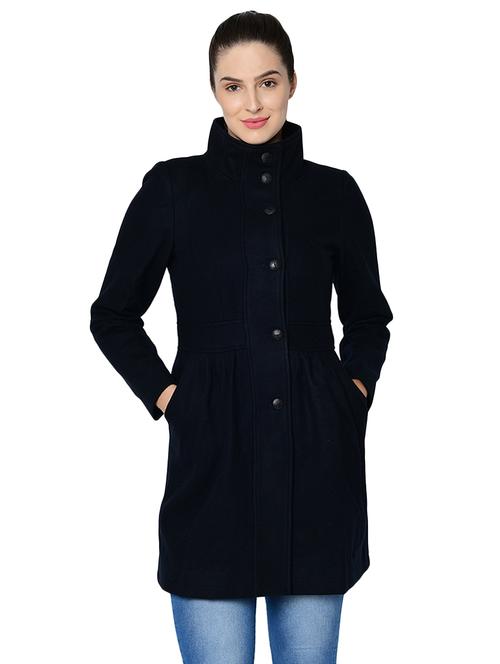turtle neck long sleeved wool overcoat - 16657672 - Very Small Image - 1
