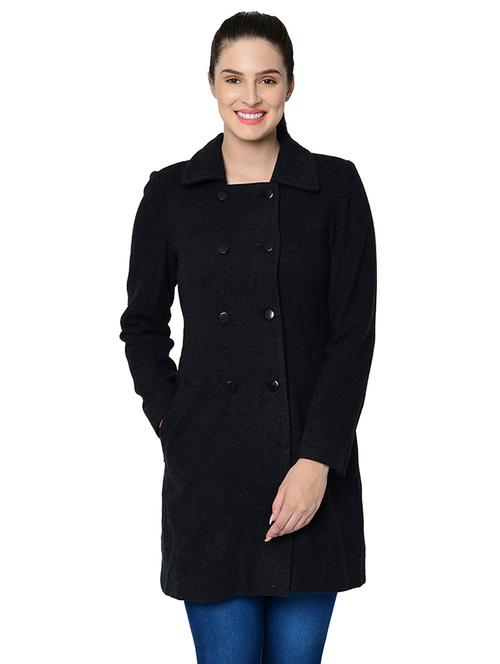 long sleeved wool trench coat - 16657674 - Very Small Image - 1