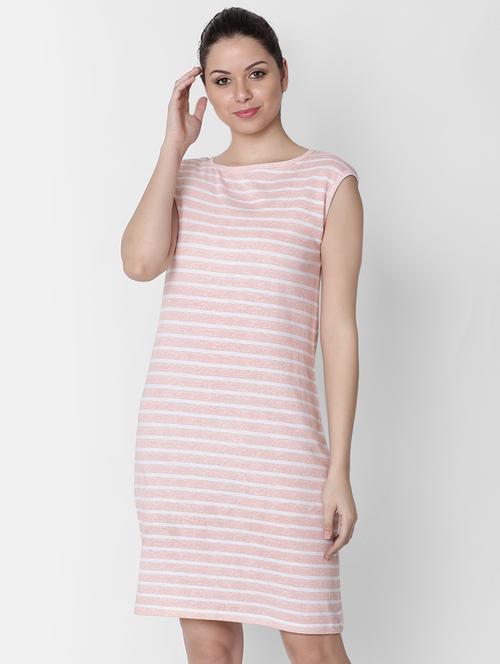 round neck striped sheath dress - 16658020 - Very Small Image - 1