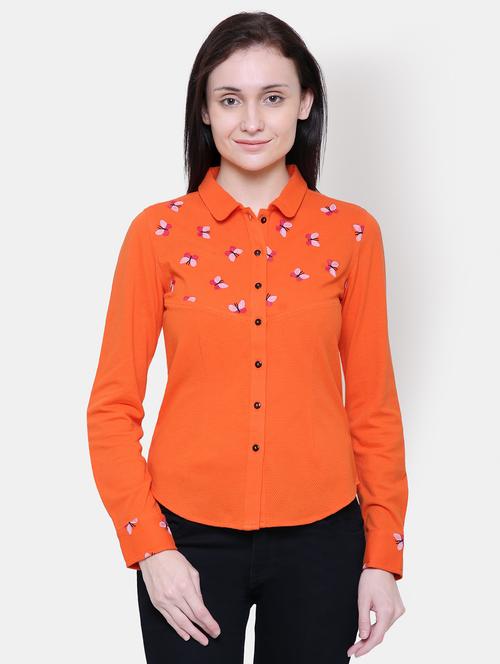 long sleeved embroidered detail shirt - 16658144 - Very Small Image - 1