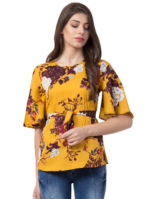 tie knot floral top - 16658257 - Very Small Image - 1