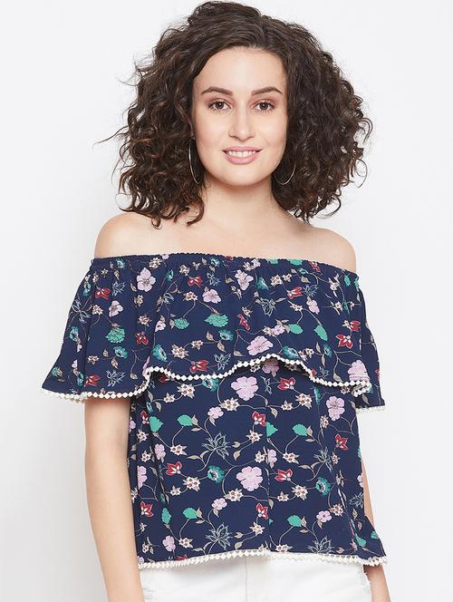 off shoulder floral top - 16658297 - Very Small Image - 1
