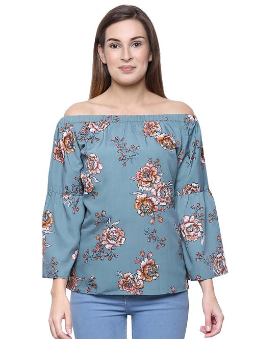 off shoulder geometric top - 16658531 - Very Small Image - 1