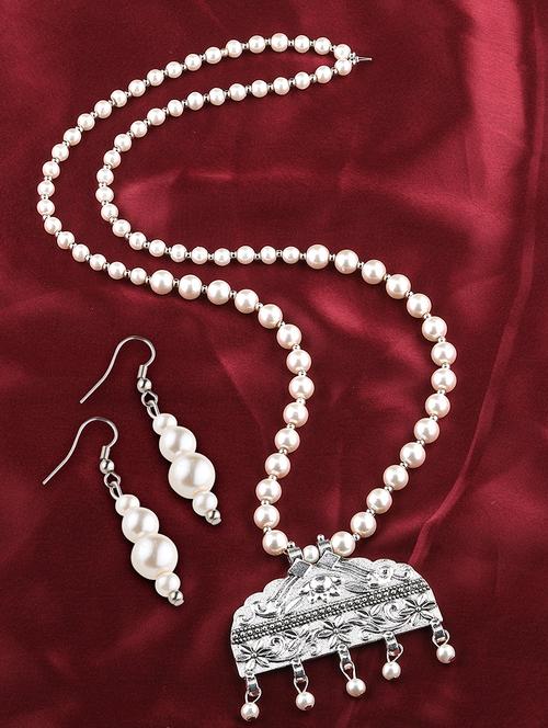 silver plated long necklace - 16659271 - Very Small Image - 1