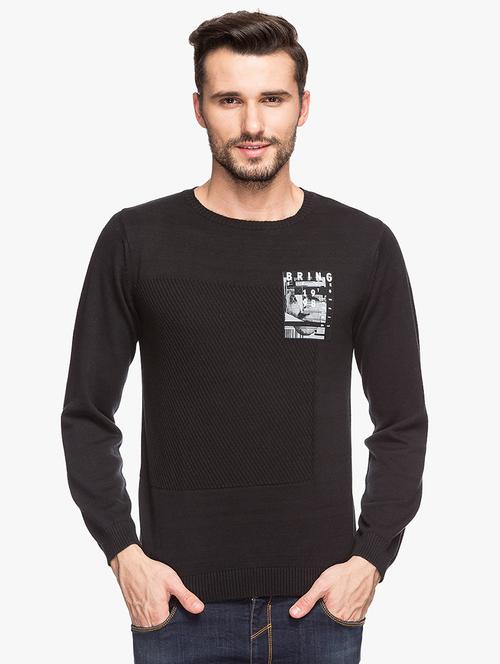 black chest print pullover - 16659396 - Very Small Image - 1