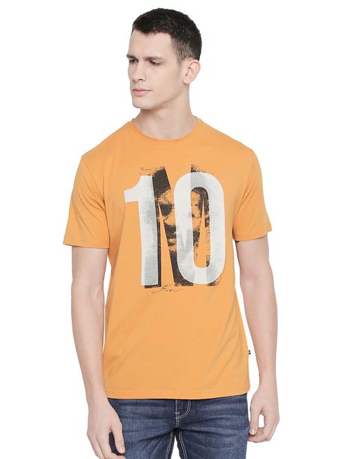 yellow chest print t-shirt - 16659447 - Very Small Image - 1