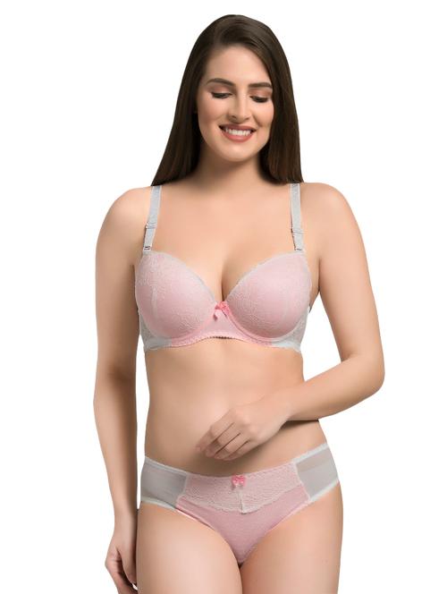 floral lace t-shirt bra and panty set - 16659503 - Very Small Image - 1
