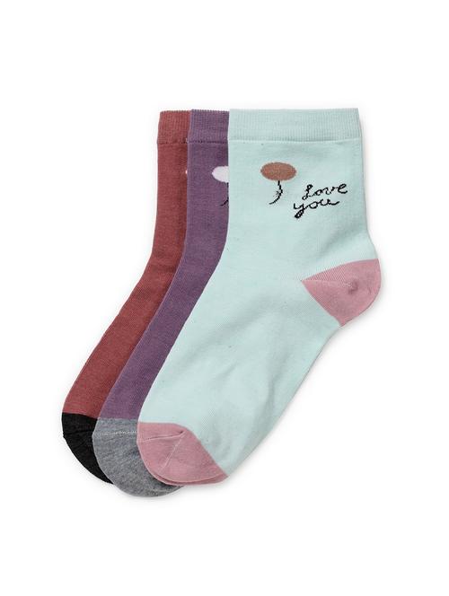 j style women's cotton and nylon pack of 3 socks - 16659745 - Very Small Image - 1