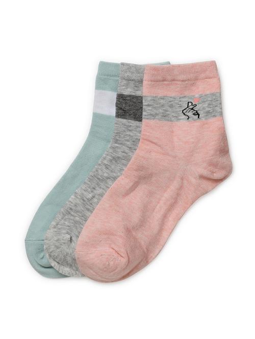 j style women's cotton and nylon pack of 3 socks - 16659749 - Very Small Image - 1
