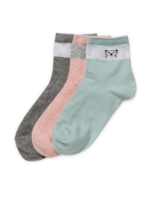 j style women's cotton and nylon pack of 3 socks - 16659754 - Very Small Image - 1