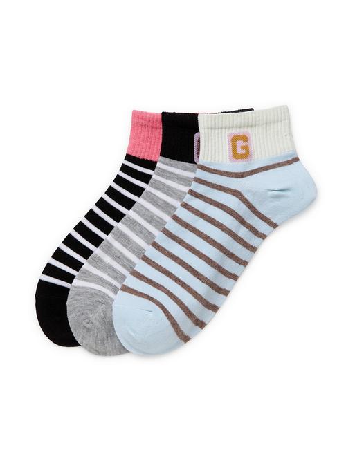 j style women's cotton and nylon pack of 3 socks - 16659756 - Very Small Image - 1