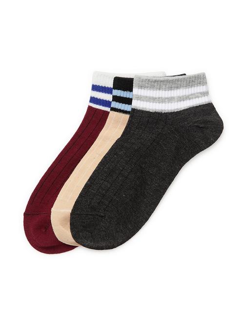j style women's cotton and nylon pack of 3 socks - 16659761 - Very Small Image - 1