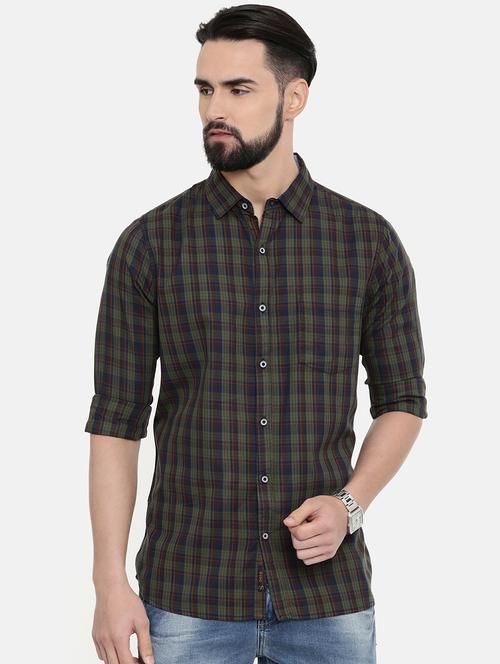 green checkered casual shirt - 16661455 - Very Small Image - 1