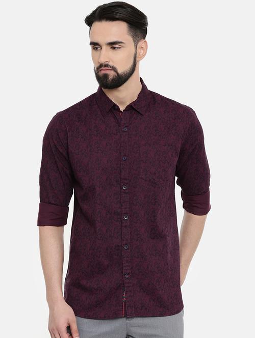purple printed casual shirt - 16661471 - Very Small Image - 1