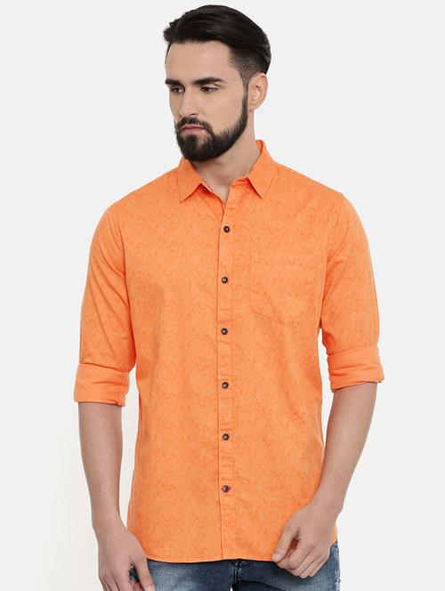 orange printed casual shirt - 16661490 - Very Small Image - 1