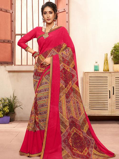 paisley printed saree with blouse - 16661660 - Very Small Image - 1