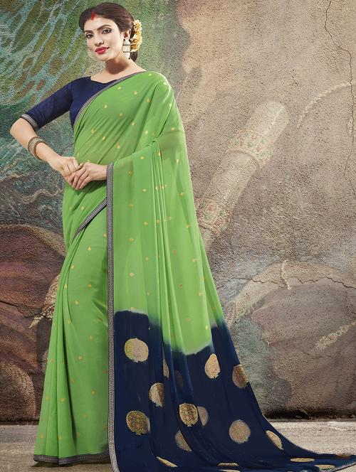 ombre printed saree with blouse - 16661717 - Very Small Image - 1