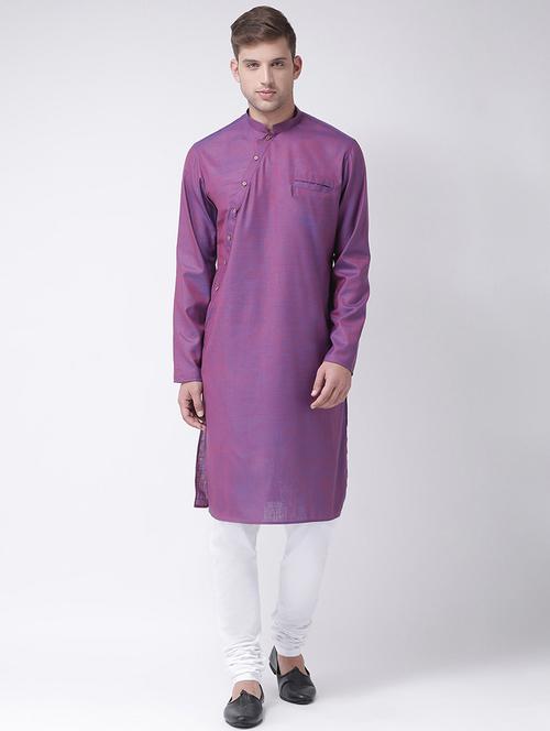 purple solid long kurta - 16661897 - Very Small Image - 1
