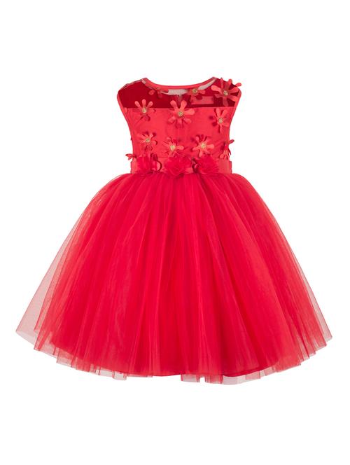 red polyester frock - 16662125 - Very Small Image - 1