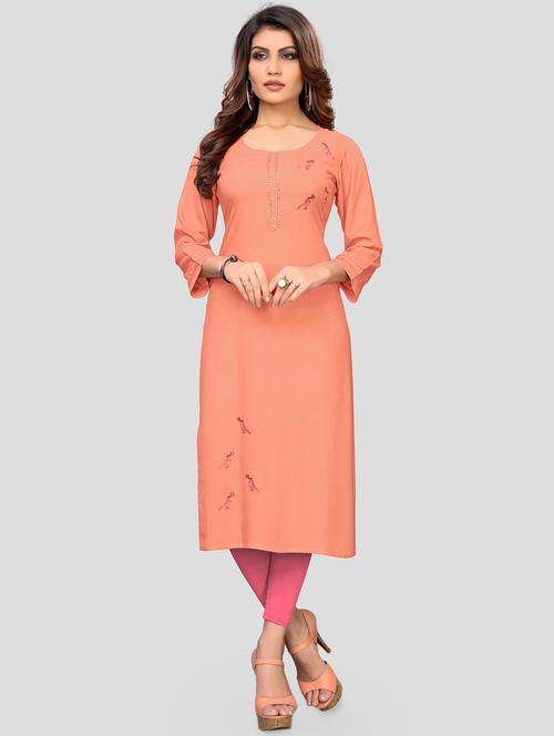 embroidered straight kurta - 16662208 - Very Small Image - 1