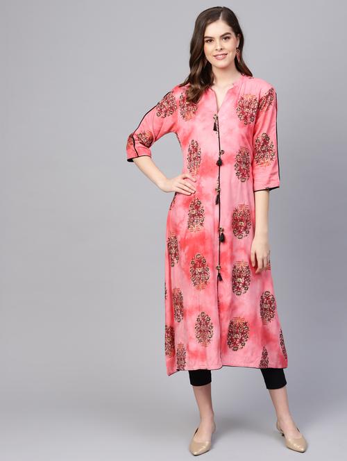 floral printed a-line kurta - 16662333 - Very Small Image - 1