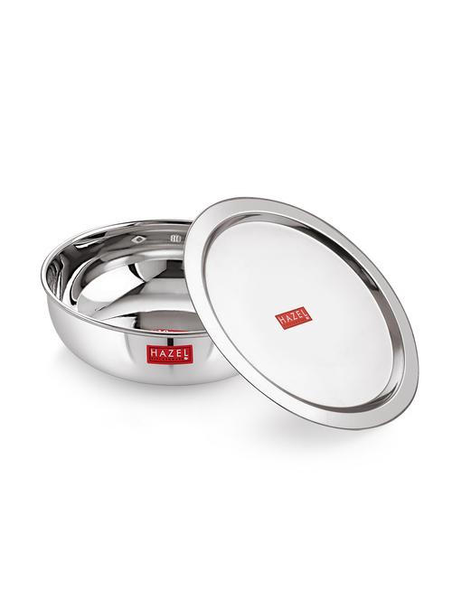 stainless steel tasra kadai with lid - 16662416 - Very Small Image - 1