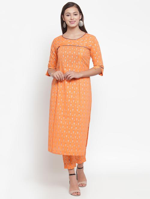 foil print straight kurta - 16663025 - Very Small Image - 1