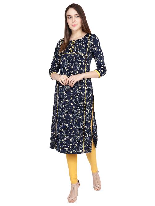 floral print straight kurta - 16663962 - Very Small Image - 1
