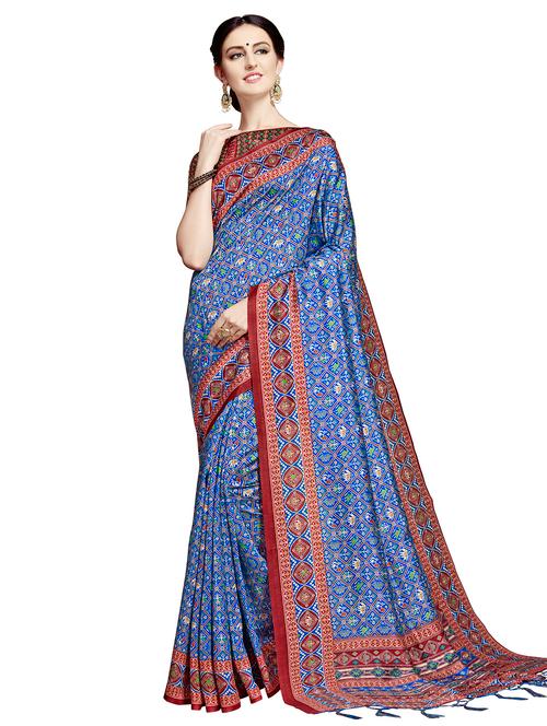 printed patola saree with blouse - 16664048 - Very Small Image - 1