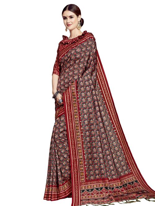 printed patola saree with blouse - 16664049 - Very Small Image - 1