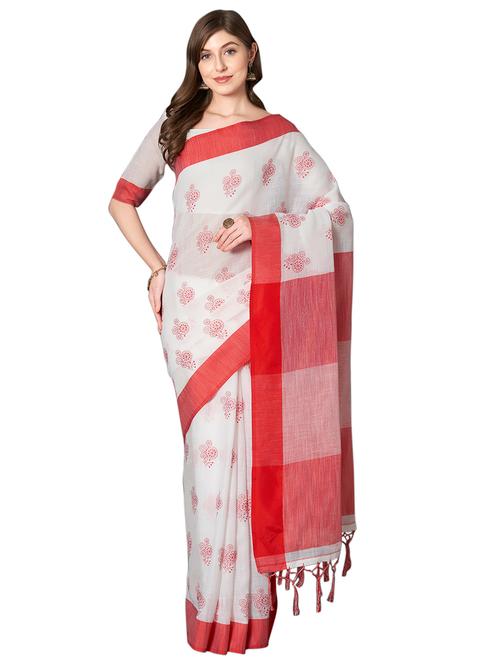 embroidered bordered saree with blouse - 16664058 - Very Small Image - 1