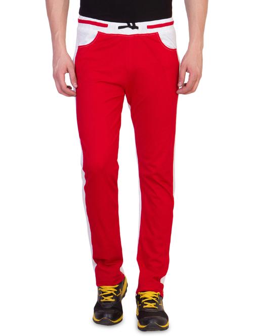 red color block full length track pant - 16664674 - Very Small Image - 1