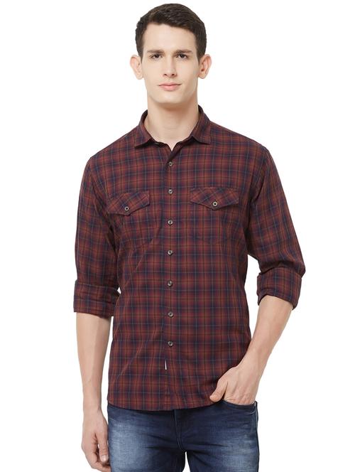 red checkered casual shirt - 16664729 - Very Small Image - 1