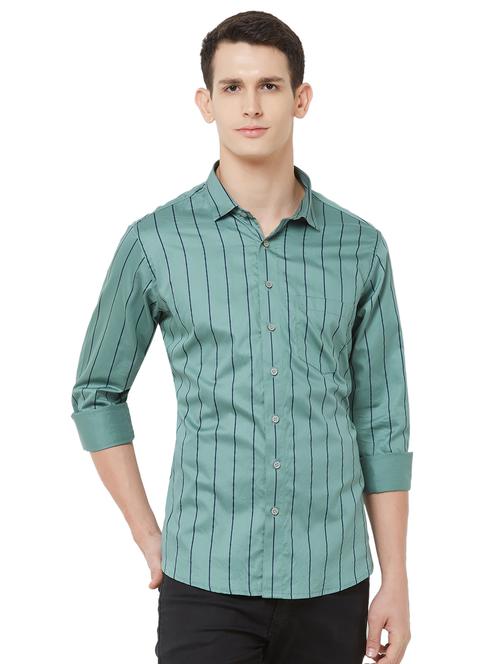 green striped casual shirt - 16664747 - Very Small Image - 1