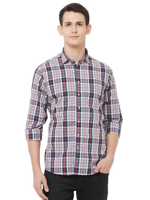 grey checkered casual shirt - 16664771 - Very Small Image - 1