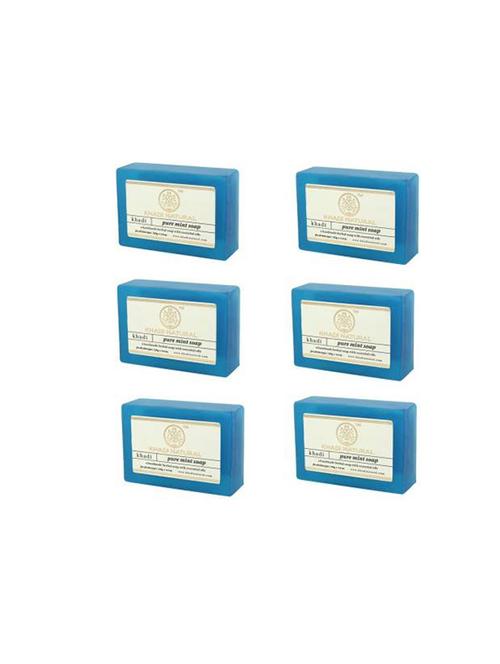 khadi natural organic pure mint soap pack of 6 - 16664979 - Very Small Image - 1
