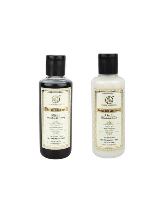 khadi natural shikakai honey sls shampoo and conditioner (set of 2) - 16664993 - Very Small Image - 1
