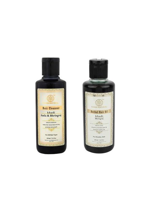 khadi natural khadi combo - amla bhringraj shampoo + oil - 16665005 - Very Small Image - 1