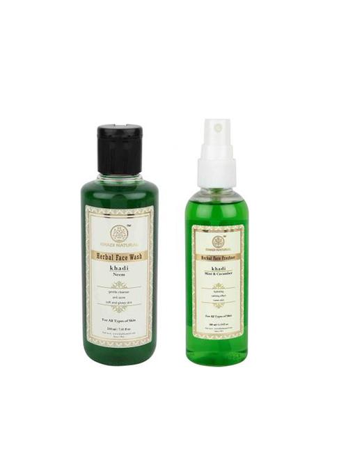 khadi natural skin care - neem face wash + mint cucumber face spray - 16665143 - Very Small Image - 1